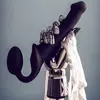 ЧЕРНЫЙ БЕЗРЕМНЕВОЙ СТРАПОН SILICONE BENDABLE STRAP-ON SIZE M. Вид 10.