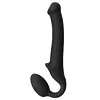ЧЕРНЫЙ БЕЗРЕМНЕВОЙ СТРАПОН SILICONE BENDABLE STRAP-ON SIZE M. Вид 4.