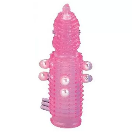 НАСАДКА НА ПАЛЕЦ С ЖЕМЧУЖИНАМИ И ШИПАМИ PEARL STIMULATOR (ПЛЮС 3 СМ). Вид 1.