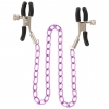 ЗАЖИМЫ ДЛЯ СОСКОВ NIPPLE CHAIN METAL НА ФИОЛЕТОВОЙ ЦЕПОЧКЕ. Вид 1.