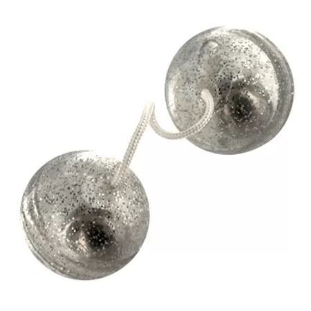 ВАГИНАЛЬНЫЕ ШАРИКИ С БЛЁСТКАМИ SILVER MAGIC BALLS. Вид 1.