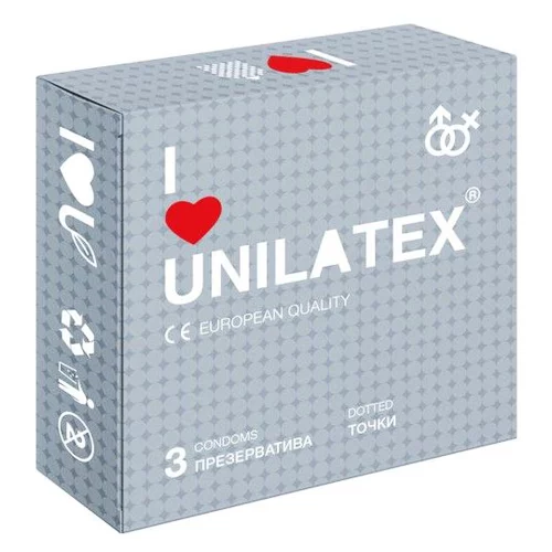 Презервативы с точками Unilatex Dotted (3 шт.) — в подарок!