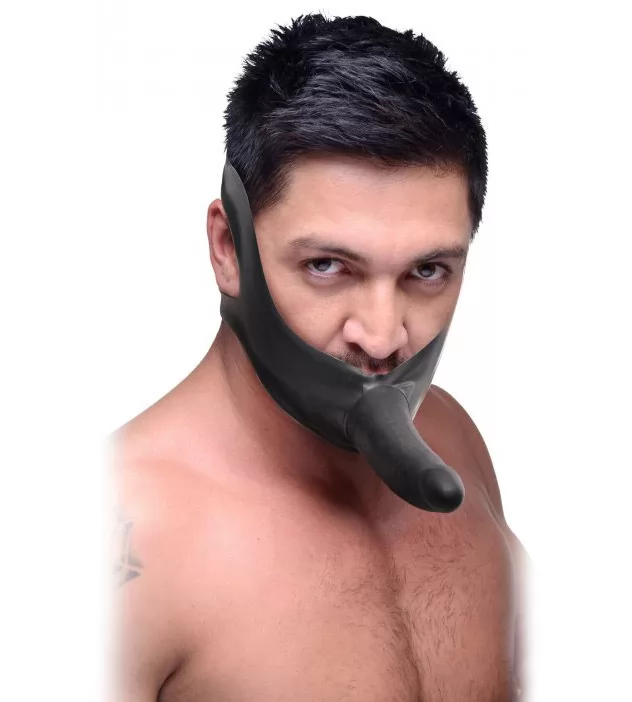 ЧЕРНЫЙ КЛЯП-СТРАПОН MASTERS MINI FACE FUCK STRAP-ON - 14 СМ.. Вид 1.
