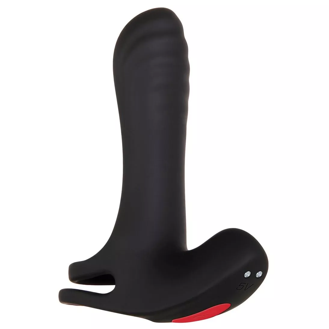 ЧЕРНАЯ НАСАДКА-ЭРЕКТОР С ПУЛЬТОМ ДУ VIBRATING GIRTH ENHANCER. Вид 2.