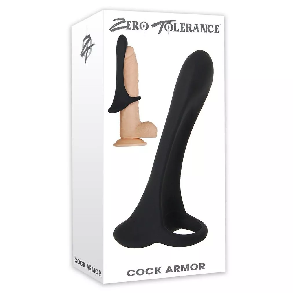 ЧЕРНАЯ СБРУЯ НА ПЕНИС С ВИБРАЦИЕЙ COCK ARMOR 14 СМ. Вид 7.