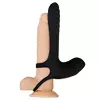 ЧЕРНАЯ НАСАДКА-ЭРЕКТОР С ПУЛЬТОМ ДУ VIBRATING GIRTH ENHANCER. Вид 1.